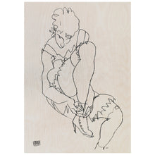 Load image into Gallery viewer, Woman Buttoning Shoes by Egon Schiele