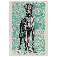 Load image into Gallery viewer, Greyhound Illustration Turquoise 2