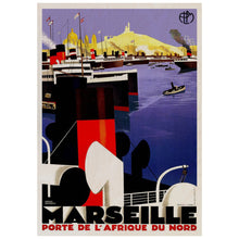 Load image into Gallery viewer, Marseille Vintage Travel Poster