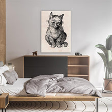 Load image into Gallery viewer, Vintage Victorian Cat Engraving