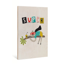 Load image into Gallery viewer, Super Sloth Wooden Poster Print