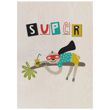 Load image into Gallery viewer, Super Sloth Wooden Poster Print