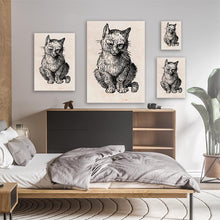 Load image into Gallery viewer, Vintage Victorian Cat Engraving
