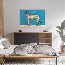 Load image into Gallery viewer, Greyhound Illustration Blue