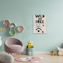 Load image into Gallery viewer, Wild and Free Cat Wooden Poster Print