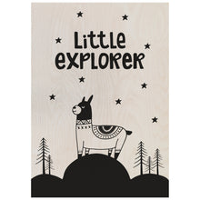Load image into Gallery viewer, Little Explorer Llama Wooden Poster Print