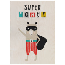 Load image into Gallery viewer, Super Power Bear Wooden Poster Print
