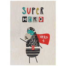 Load image into Gallery viewer, Super Hero Sheep Wooden Poster Print
