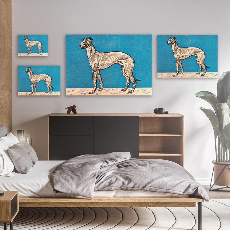 Greyhound Illustration Blue