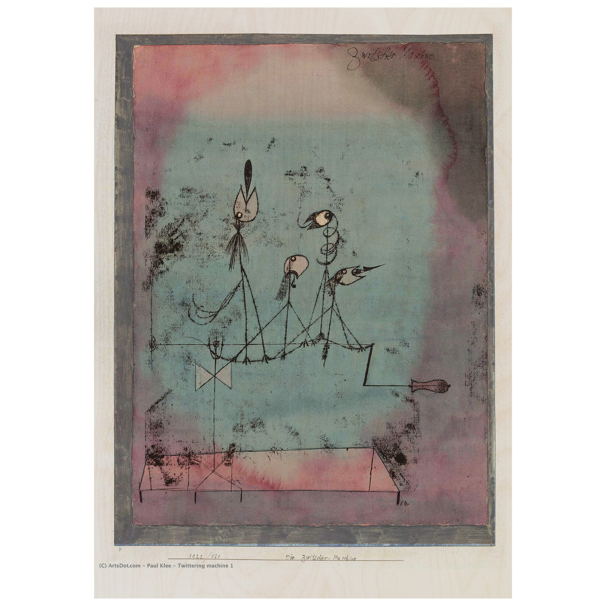 Twittering Machine By Paul Klee Wooden Poster Print | Poster Forest