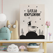 Load image into Gallery viewer, Little Explorer Llama Wooden Poster Print

