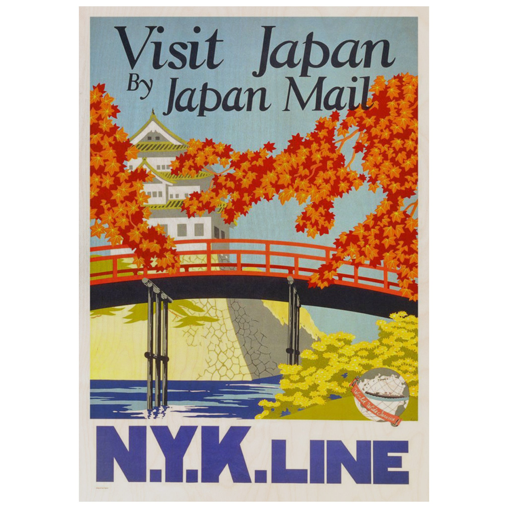 Visit Japan Vintage Travel Poster Wooden Poster Print | Poster Forest